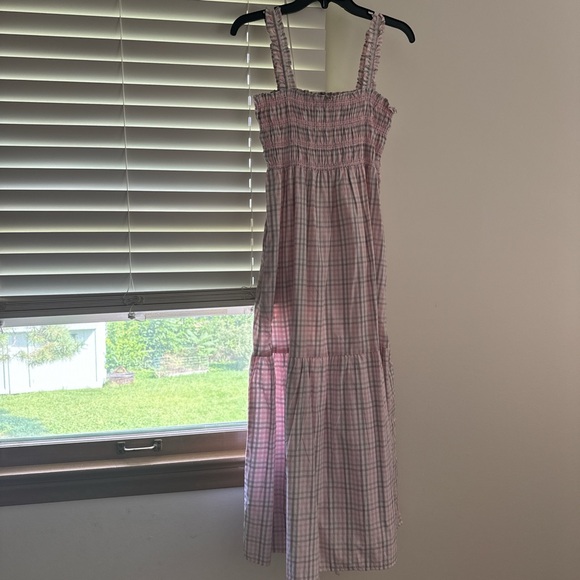 French Connection Pink Plaid Maxi Dress - Picture 1 of 3